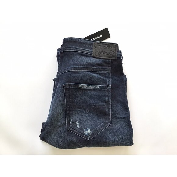 $228 Diesel Women’s Reen Regular Straight Jeans 0844T Distressed Size W-27 - Picture 2 of 11